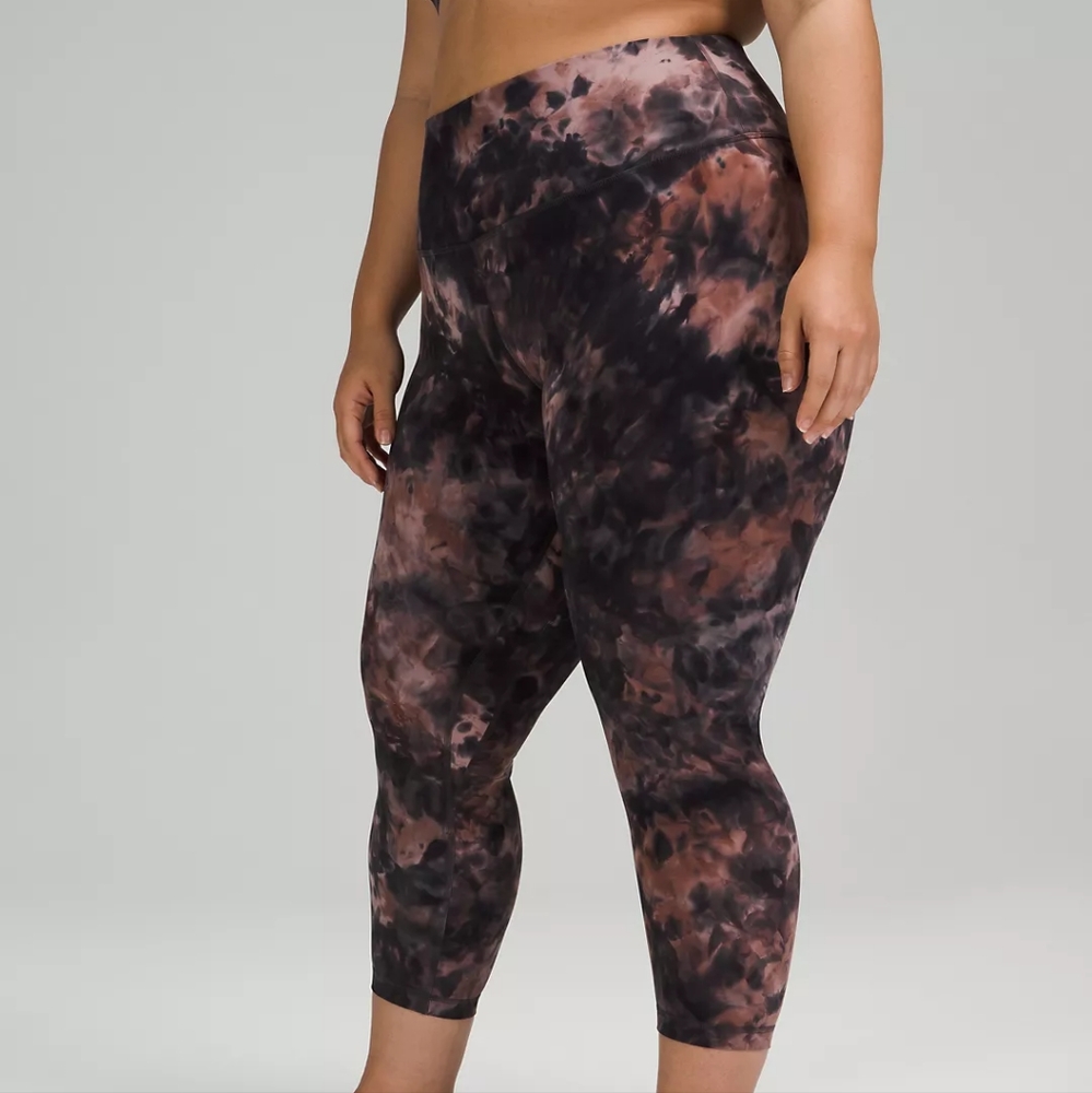 LULULEMON ALIGN™ HIGH-RISE CROP 23" -Diamond Dye Graphite Grey Pink Pastel